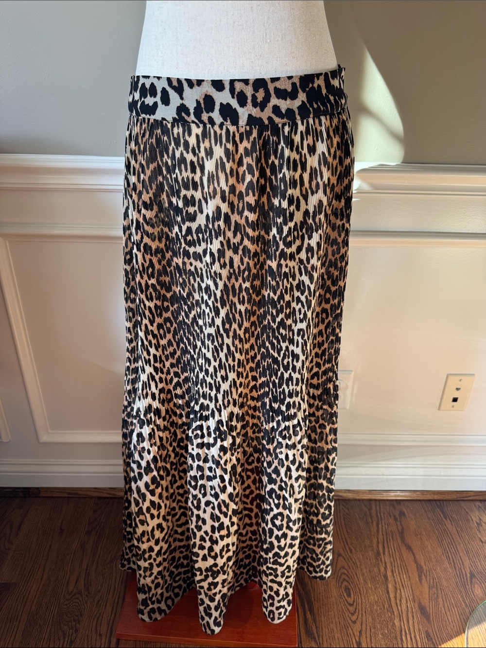 Ganni Leopard Print Maxi Skirt Size 40